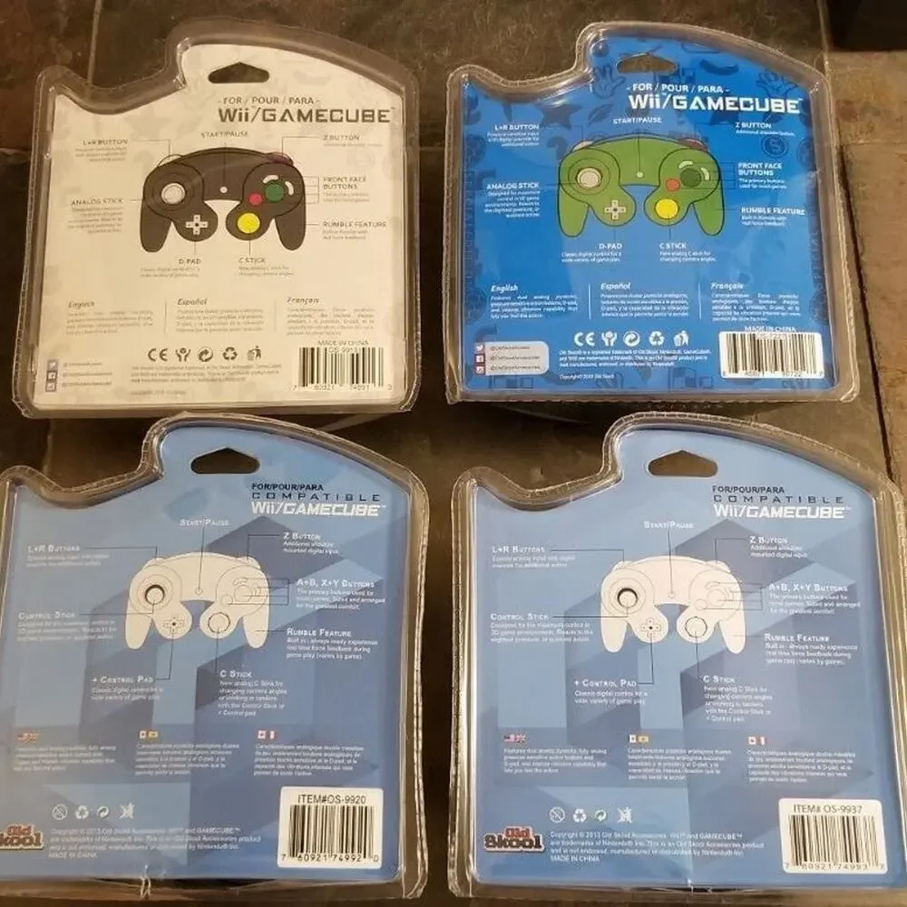 4 Gamecube Controllers - 4 Colors Bundle (NEW) Orange White Black Green Nintendo